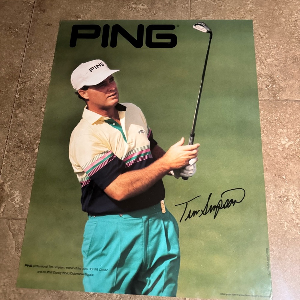 PING Tim Simpson USF&G Classic Winner 1989 Vintage Golf Poster